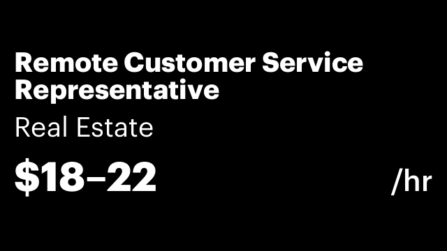 Remote Customer Service Representative