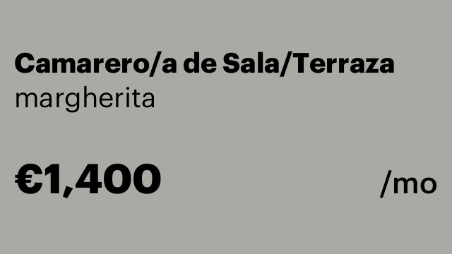 Camarero/a de Sala/Terraza