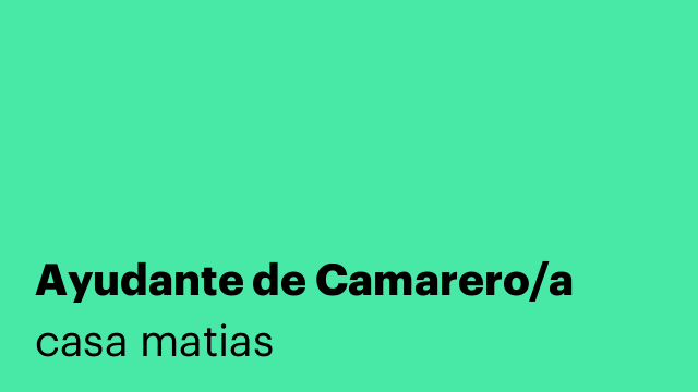 Ayudante de Camarero/a