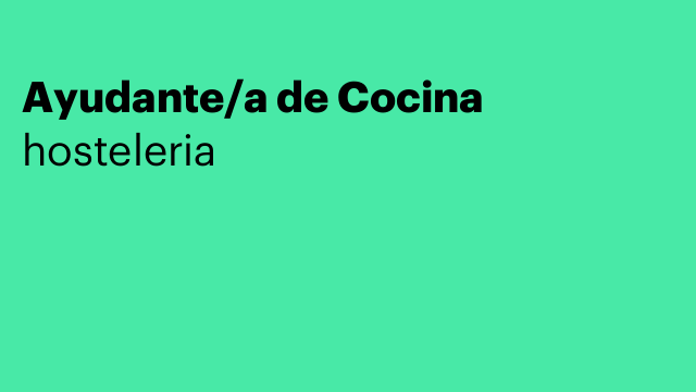Ayudante/a de Cocina