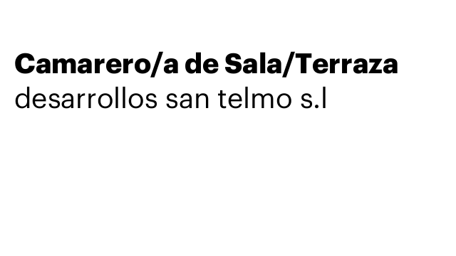 Camarero/a de Sala/Terraza