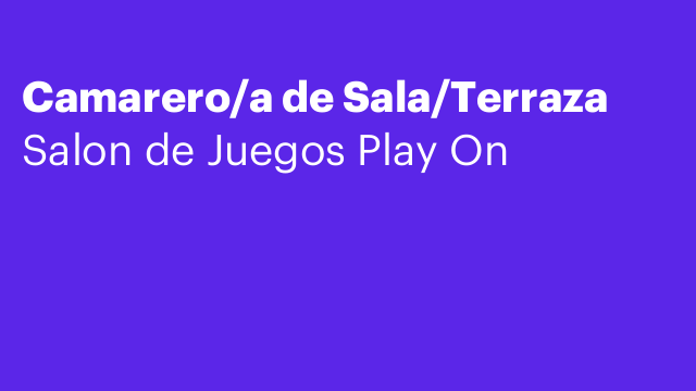 Camarero/a de Sala/Terraza