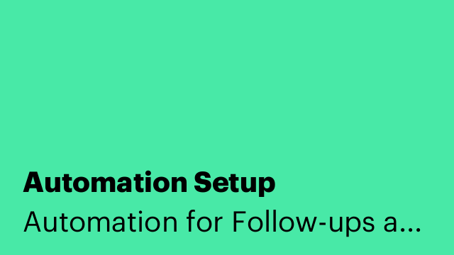 Automation Setup