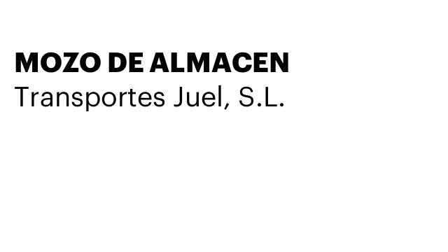 MOZO DE ALMACEN