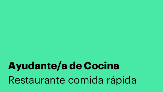 Ayudante/a de Cocina