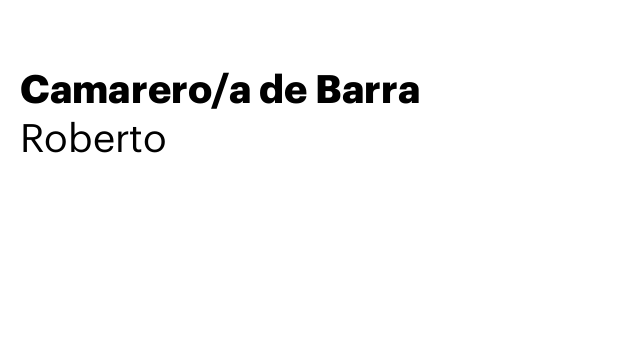 Camarero/a de Barra