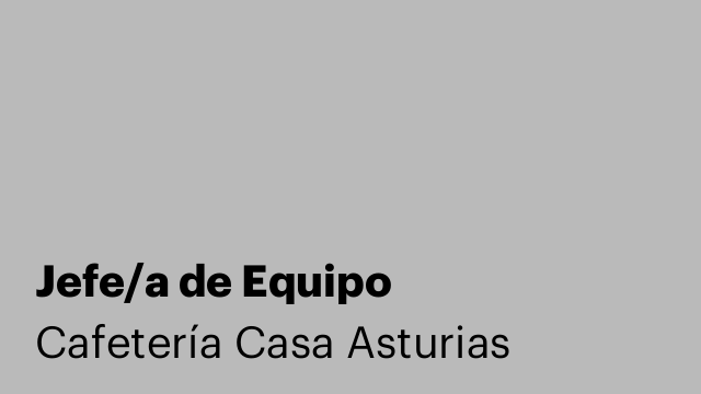 Jefe/a de Equipo