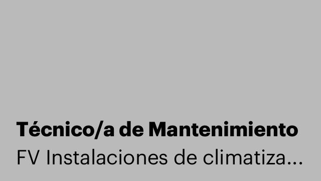 Técnico/a de Mantenimiento