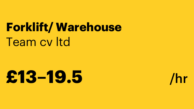 Forklift/ Warehouse