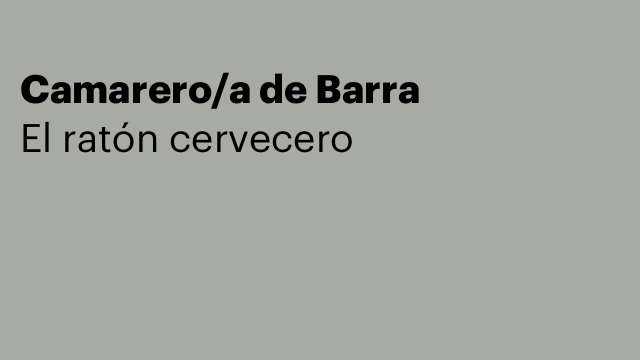 Camarero/a de Barra