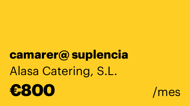 camarer@ suplencia