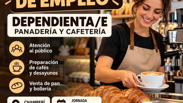 dependienta de tienda con degustacion de cafe y bolleria