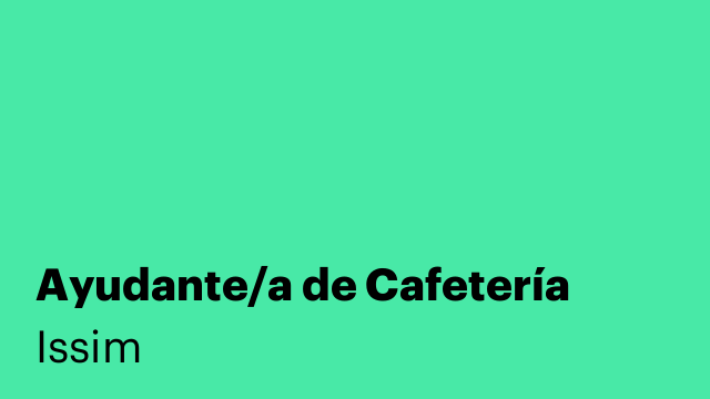Ayudante/a de Cafetería