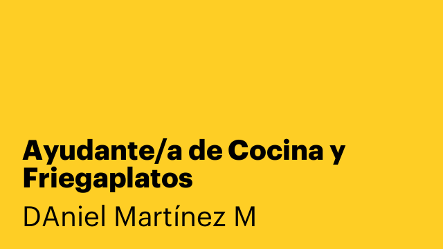 Ayudante/a de Cocina y Friegaplatos