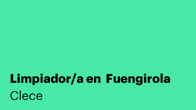 Limpiador/a en  Fuengirola