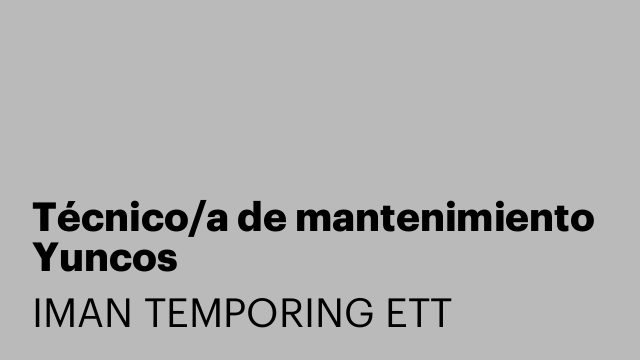 Técnico/a de mantenimiento Yuncos