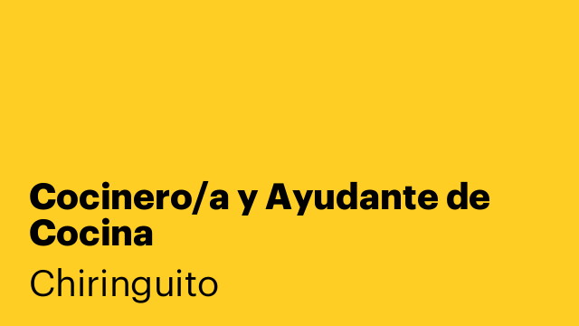 Cocinero/a y Ayudante de Cocina