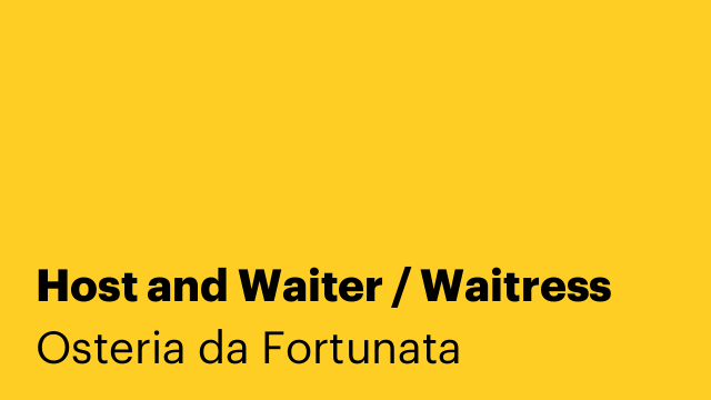 Host and Waiter / Waitress