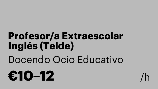 Profesor/a Extraescolar Inglés (Telde)