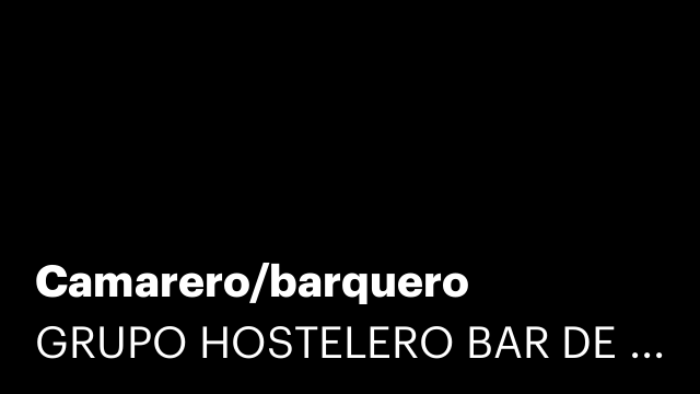 Camarero/barquero