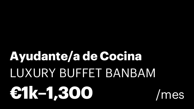 Ayudante/a de Cocina