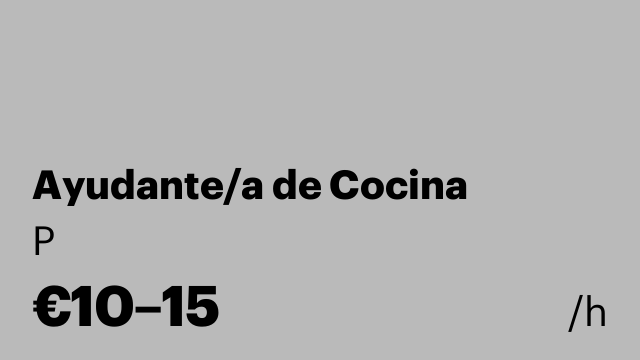 Ayudante/a de Cocina
