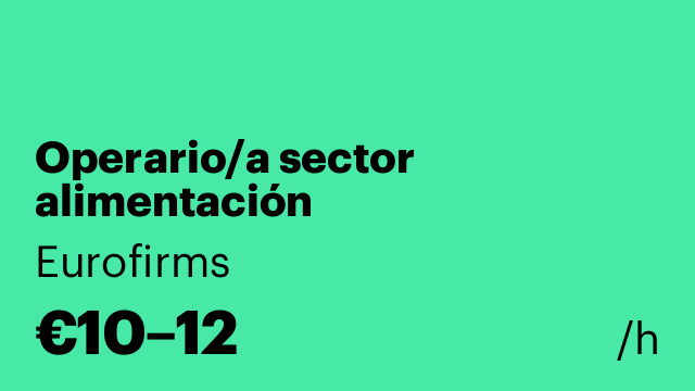 Operario/a sector alimentación
