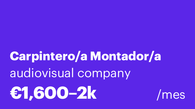 Carpintero/a Montador/a