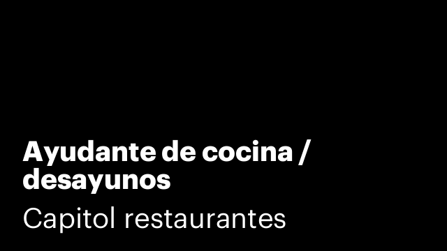 Ayudante de cocina / desayunos