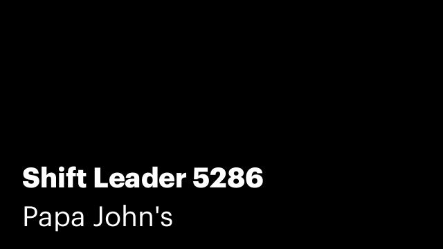 Shift Leader 5286