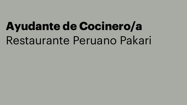 Ayudante de Cocinero/a