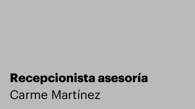 Recepcionista asesoría