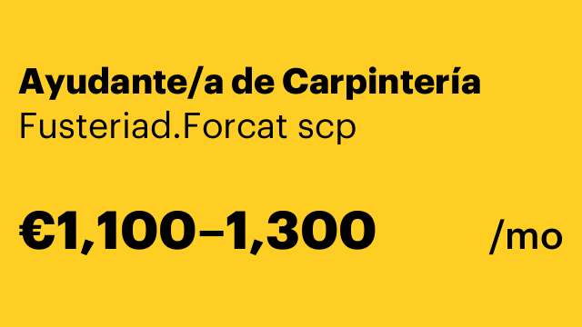 Ayudante/a de Carpintería