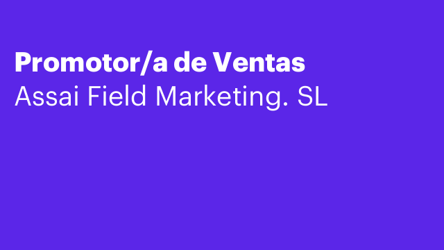 Promotor/a de Ventas