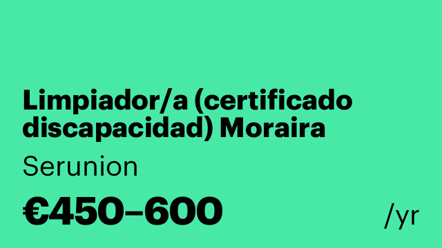 Limpiador/a (certificado discapacidad) Moraira [SLCD]