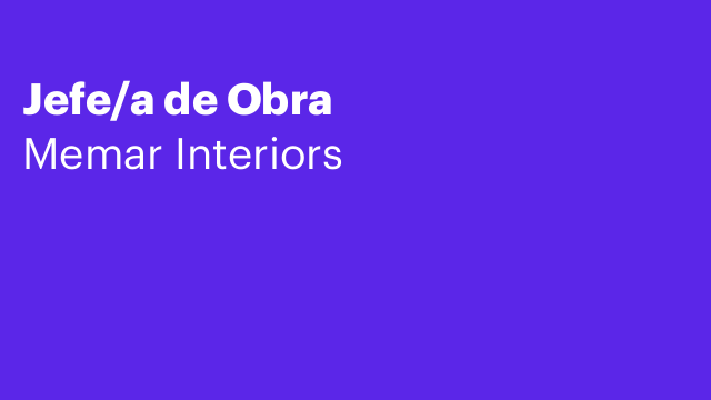 Jefe/a de Obra