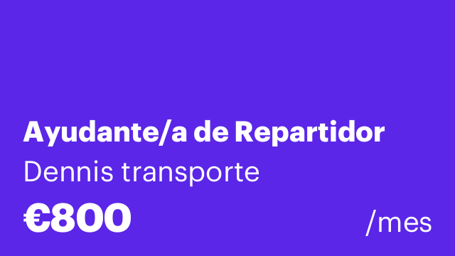 Ayudante/a de Repartidor