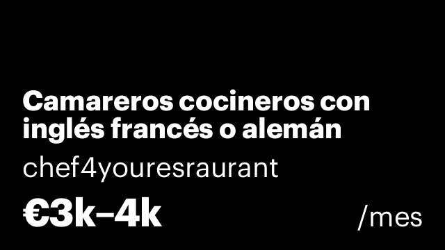 Camareros cocineros con inglés francés o alemán