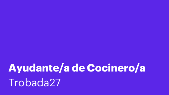 Ayudante/a de Cocinero/a