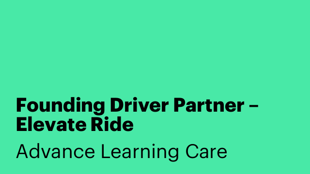 Founding Driver Partner – Elevate Ride