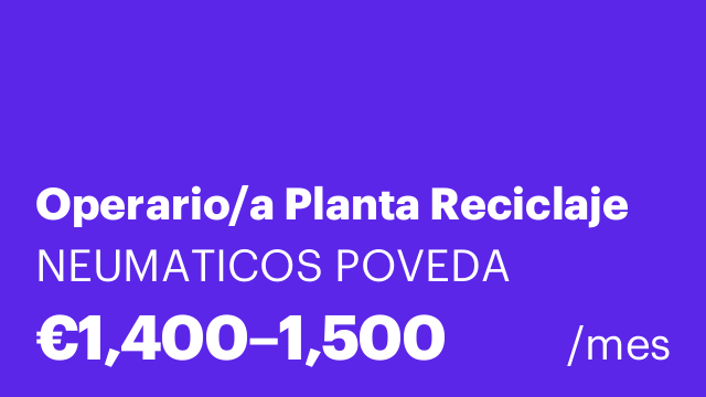 Operario/a Planta Reciclaje