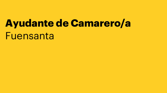 Ayudante de Camarero/a