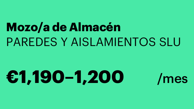 Mozo/a de Almacén