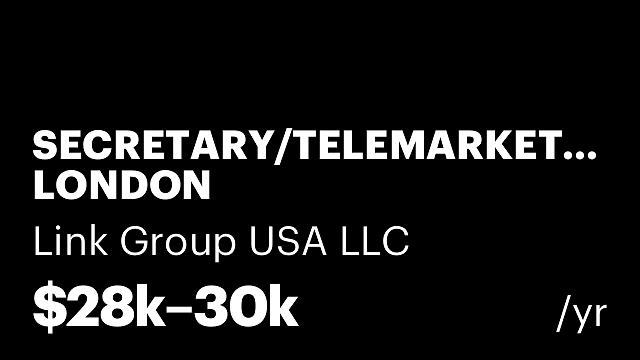SECRETARY/TELEMARKETER LONDON
