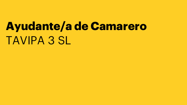 Ayudante/a de Camarero