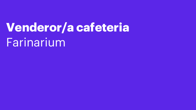 Venderor/a cafeteria