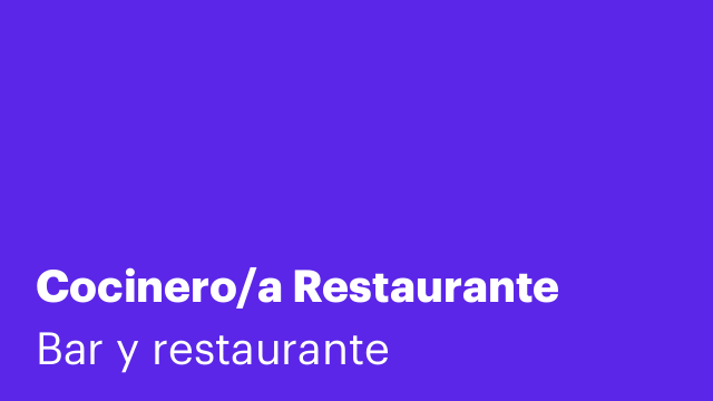 Cocinero/a Restaurante