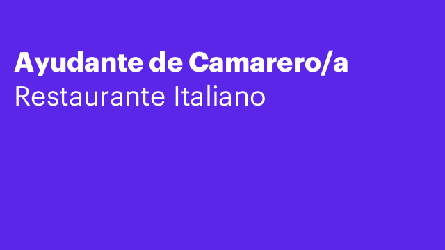 Ayudante de Camarero/a