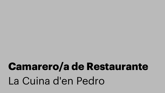 Camarero/a de Restaurante