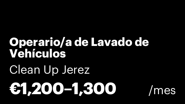 Operario/a de Lavado de Vehículos